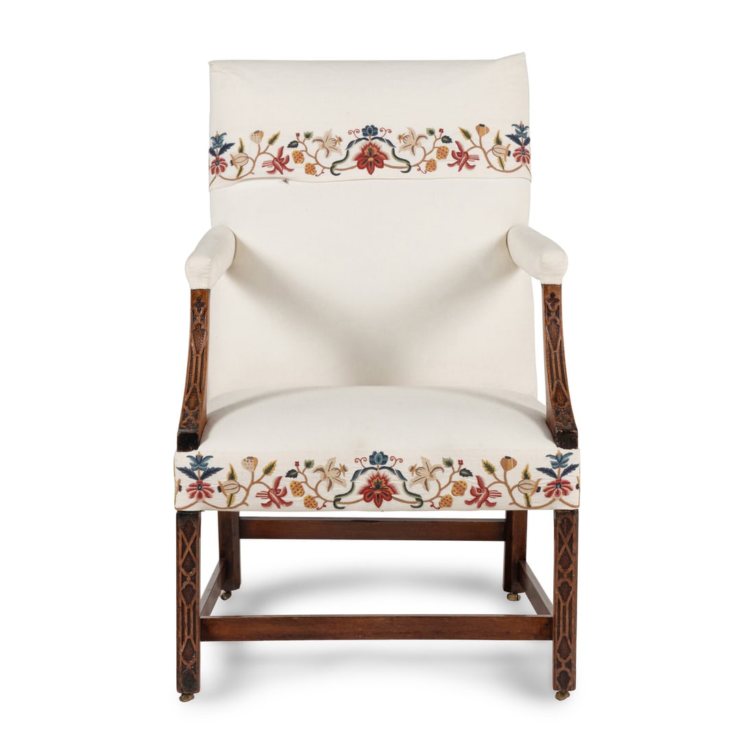 A George III Fret-Carved Mahogany Library Armchair (1 of 4)