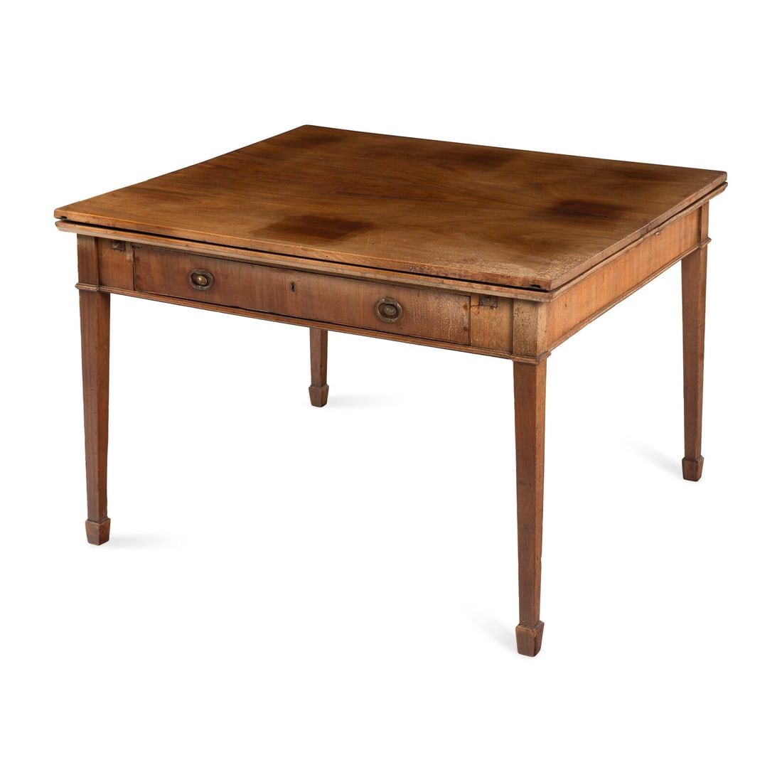 A Regency Mahogany Draw-Leaf Game Table: A Regency Mahogany Draw-Leaf Game Table 19th Century Height 29 1/4 x width 44 3/4 x depth 39 1/2 inches. Property from the Wetherill Family Collection, Main Line, Philadelphia and Ch‚teau de Dro