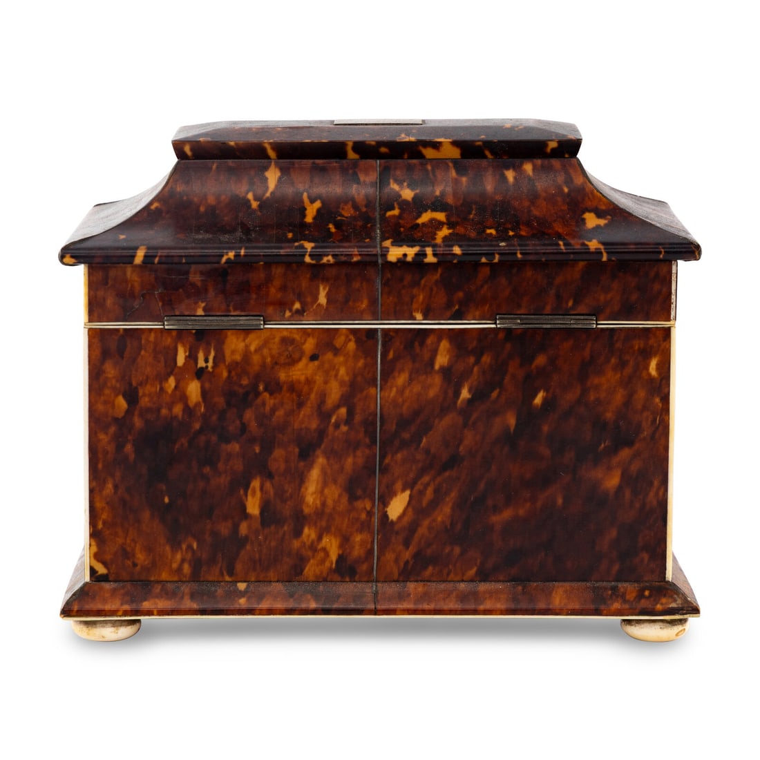 A Regency Tortoise Shell Tea Caddy - 3