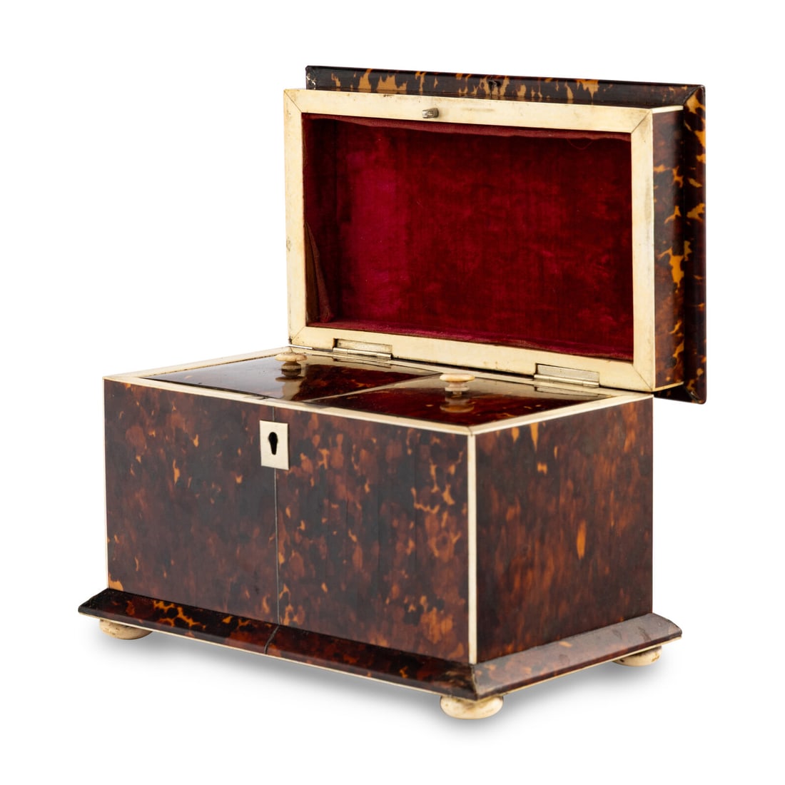 A Regency Tortoise Shell Tea Caddy - 4
