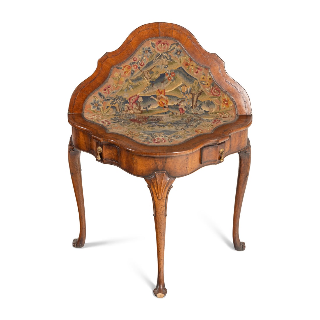 A Dutch Walnut and Needlework Game Table - 2