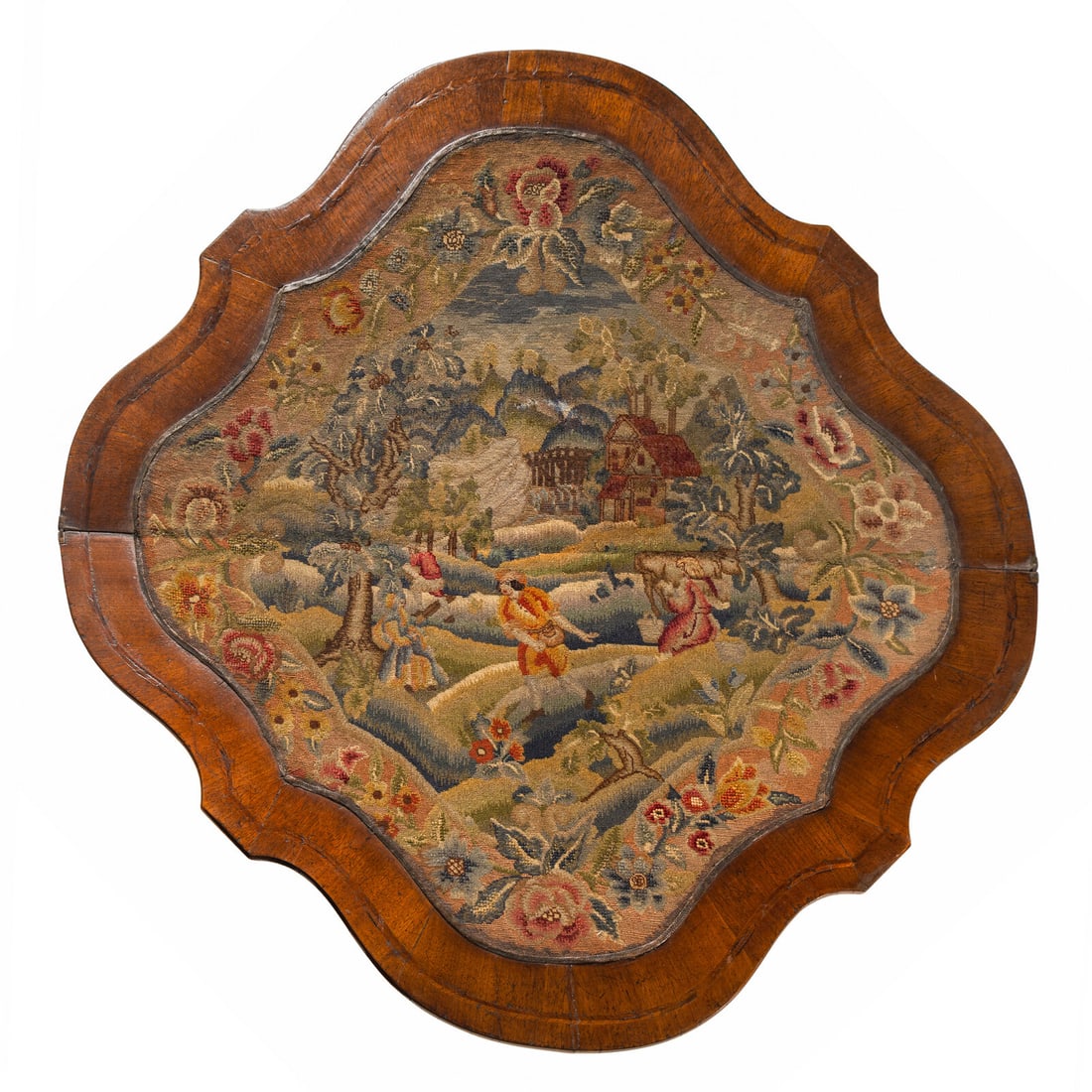 A Dutch Walnut and Needlework Game Table - 3