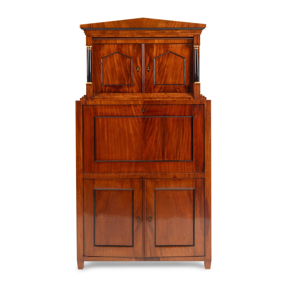 An Austrian Neoclassical Part-Ebonized Mahogany Bureau Cabinet: An Austrian Neoclassical Part-Ebonized Mahogany Bureau Cabinet 19th Century Height 76 1/4 x width 40 3/4 x depth 18 inches. This lot is located in Chicago.
