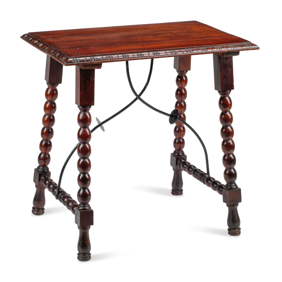 A Small Spanish Baroque Style Iron Mounted Trestle Table (1 of 2)