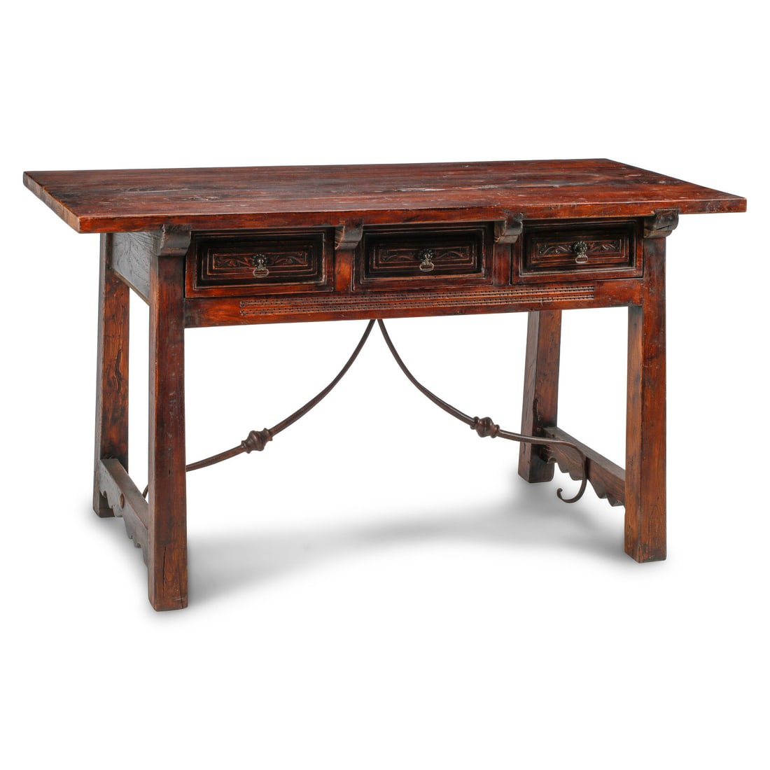 A Spanish Baroque Style Iron-Mounted Trestle Table (1 of 2)