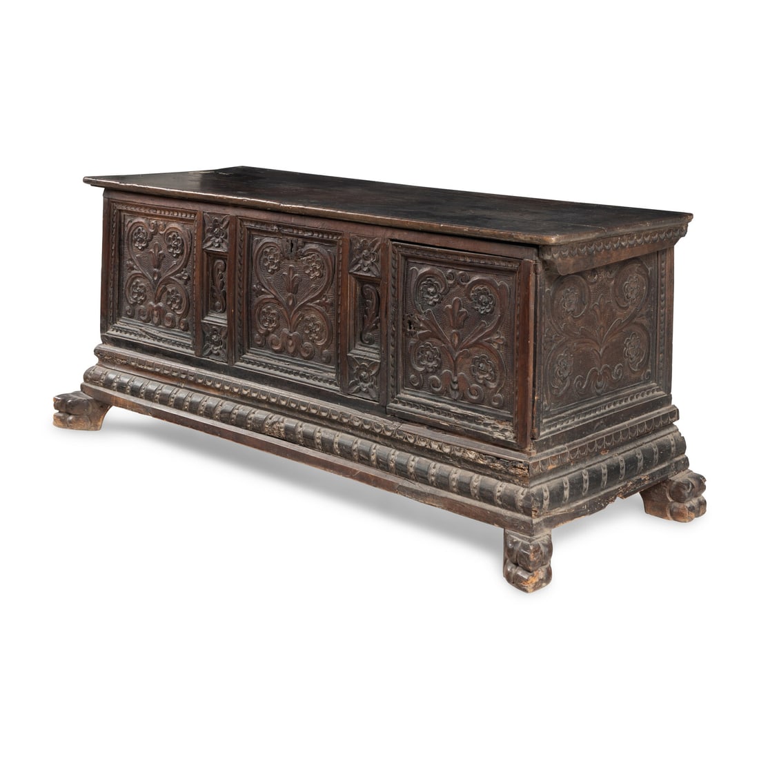 A Baroque Carved Walnut Coffer - 2