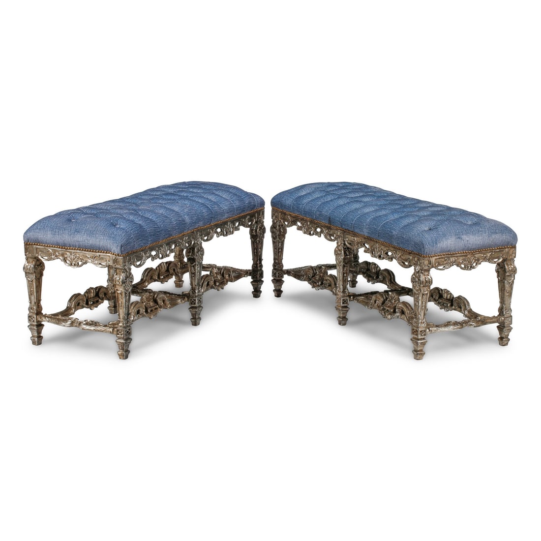 A Pair of Italian Silvered Wood Window Benches (1 of 2)