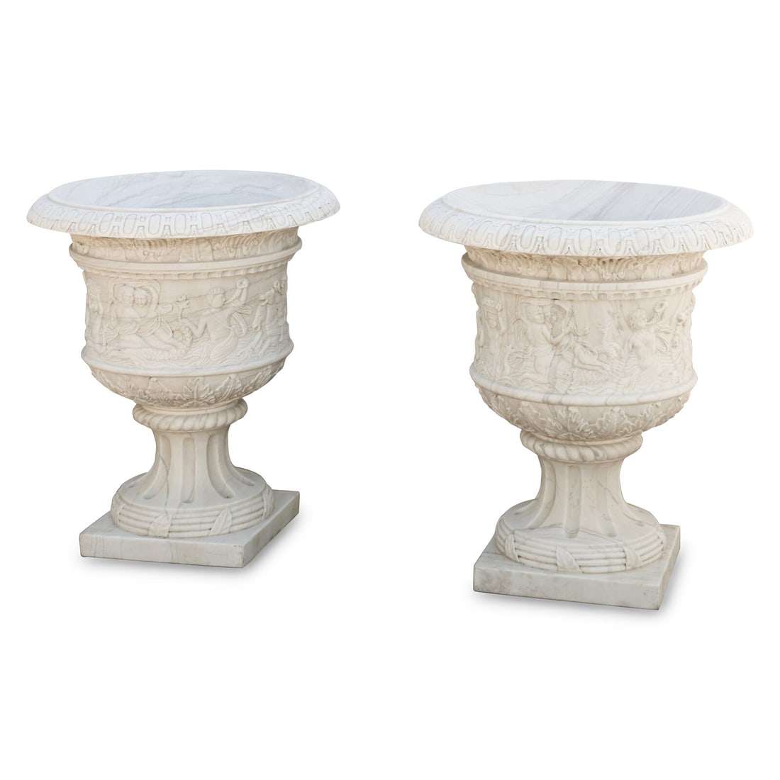 A Pair of Italian Neoclassical Style Marble Urns (1 of 2)