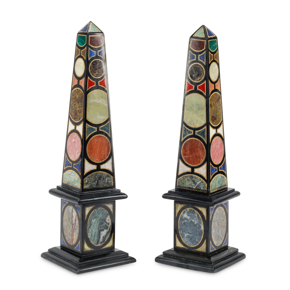 A Pair of Italian Grand Tour Style Specimen Marble Obelisks (1 of 3)