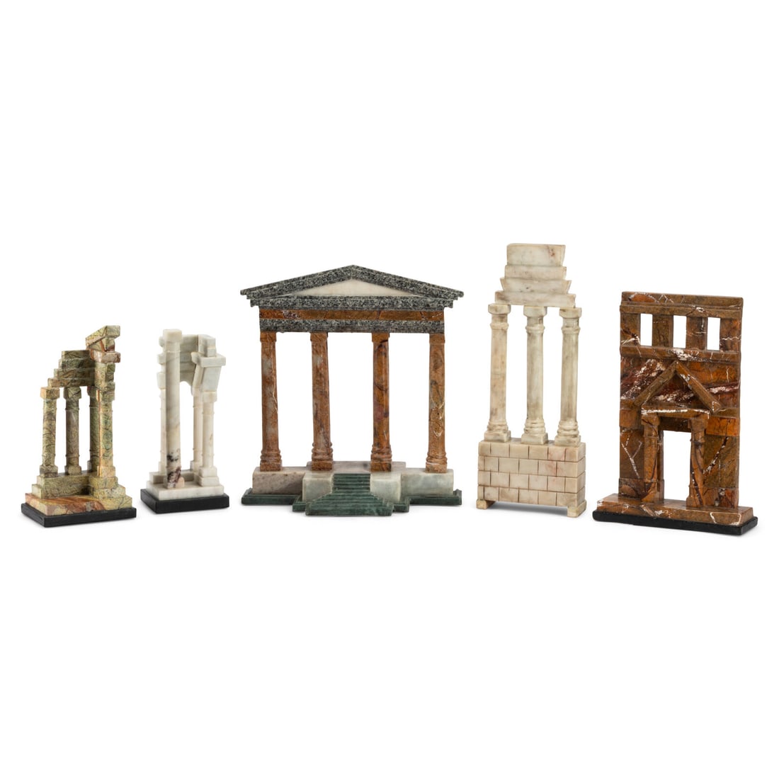 Five Grand Tour Style Marble Models of Ruins (1 of 5)