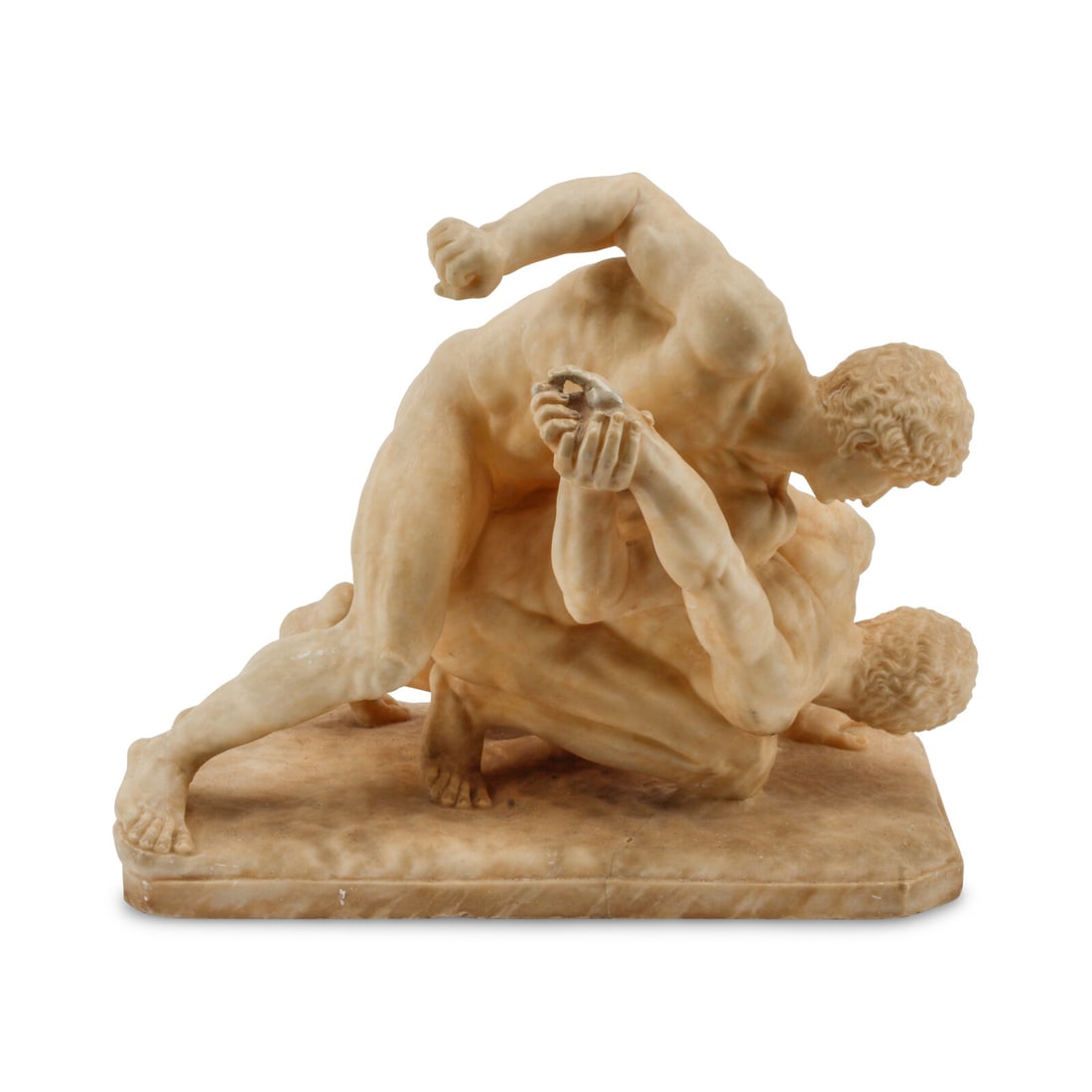 A Continental Alabaster Figural Group of The Wrestlers (1 of 3)