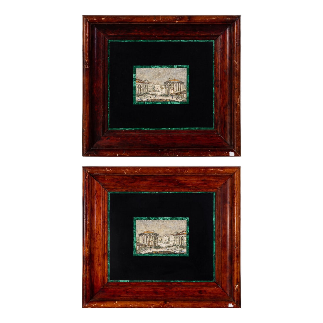 A Pair of Italian Micromosaic Panels of a Roman Temple: A Pair of Italian Micromosaic Panels of a Roman Temple 20th Century 18 3/4 x 22 1/2 inches (sight). Property of a California Collector This lot is located in Chicago. Provenance Bonhams, Los Angeles, 
