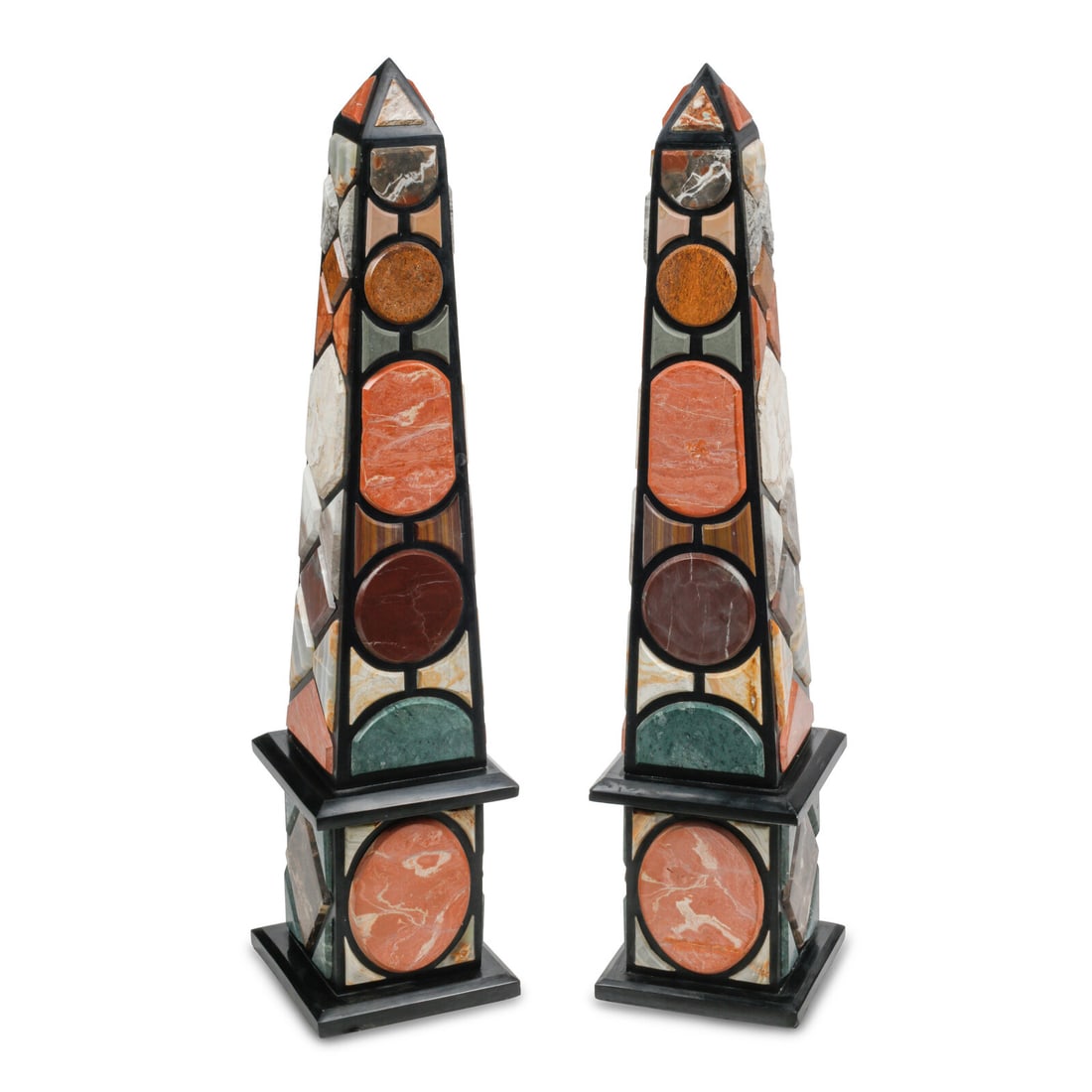 A Pair of Large Italian Specimen Marble Obelisks (1 of 3)