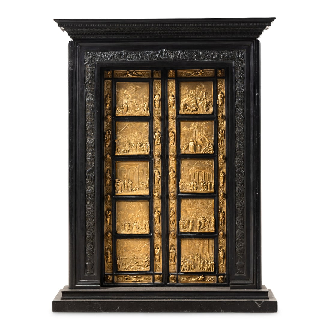 A Patinated and Gilt Bronze Model of the Gates of Paradise (1 of 3)
