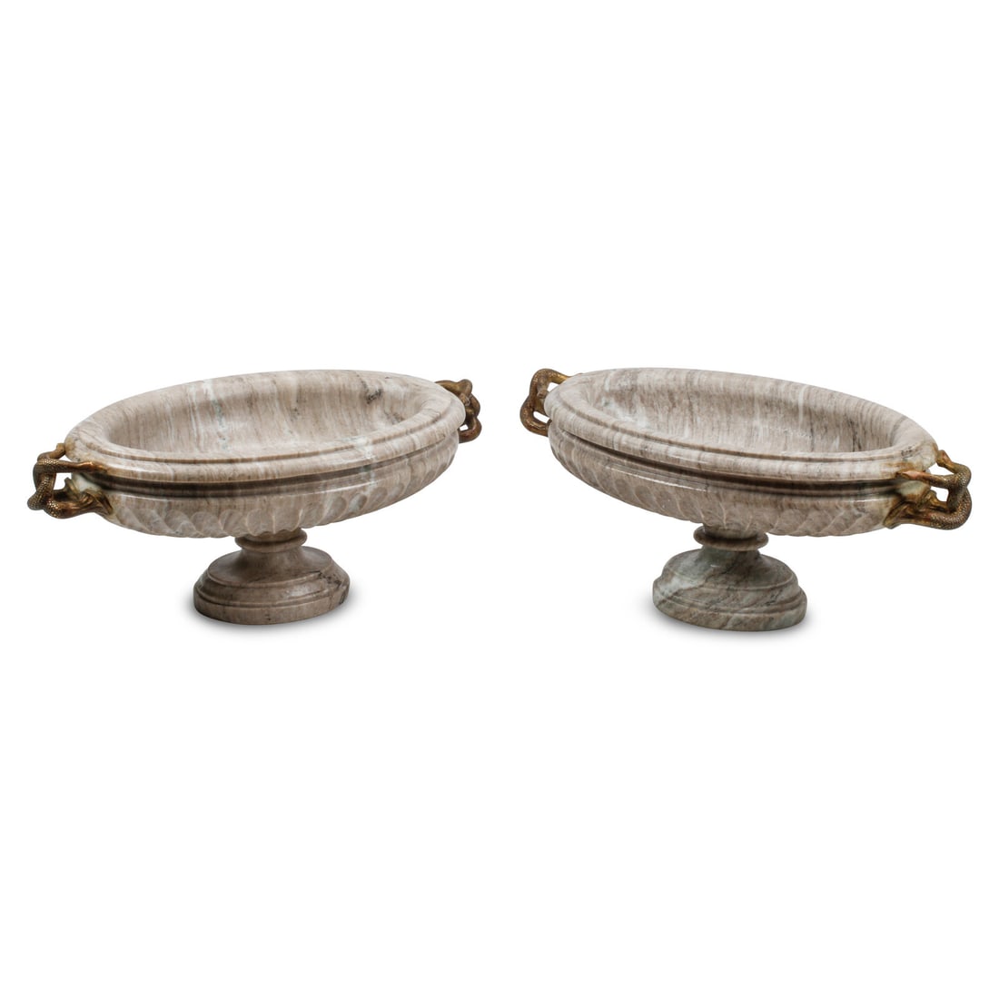 A Pair of Italian Gilt Bronze Mounted Marble Tazze (1 of 3)