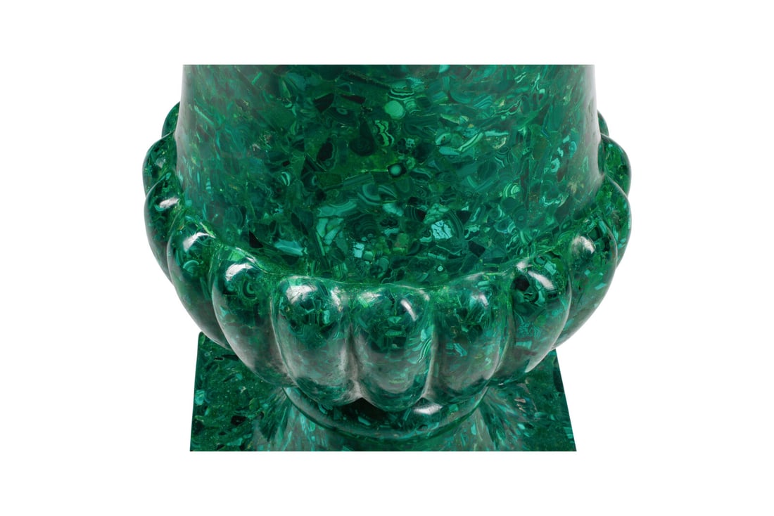 A Large Malachite Veneered Urn - 3