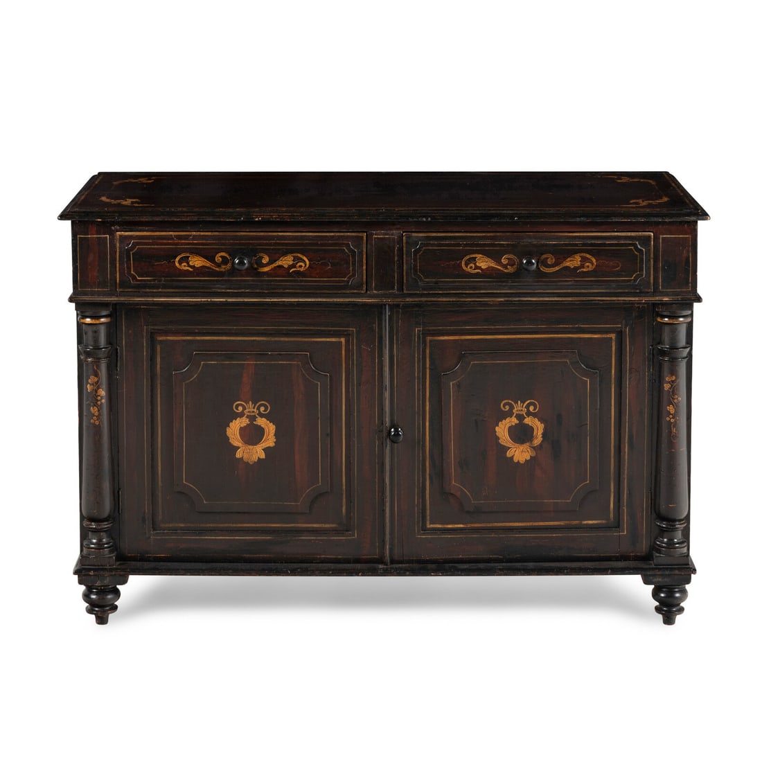 An American Classical Grain-Painted and Stencil Decorated Side Cabinet (1 of 3)