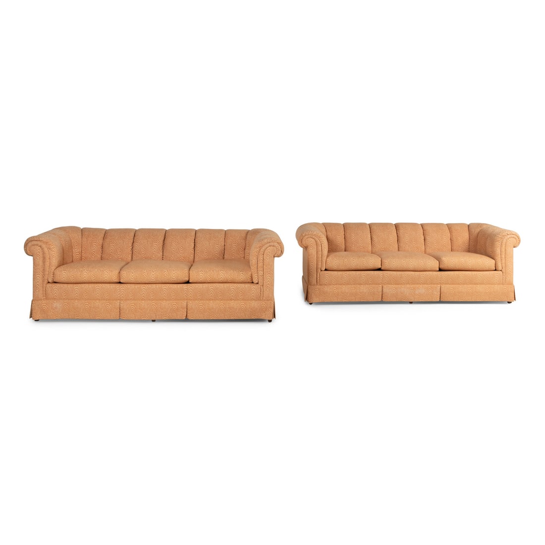 A Pair of Custom Upholstered Three-Cushion Roll-Arm Sofas (1 of 4)