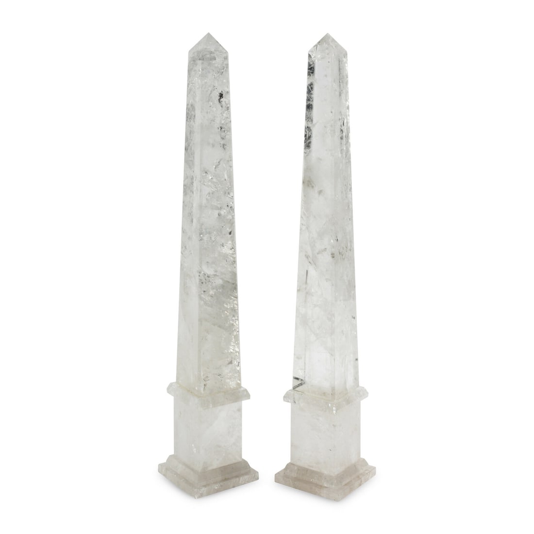 A Pair of Large Rock Crystal Obelisks (1 of 2)