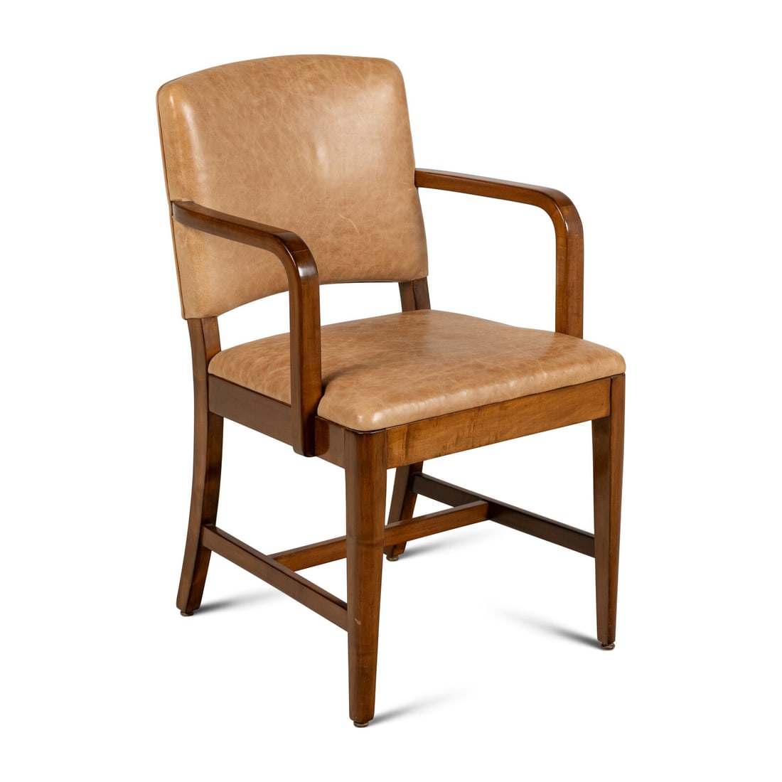 A Modernist Walnut and Leather-Upholstered Armchair (1 of 3)