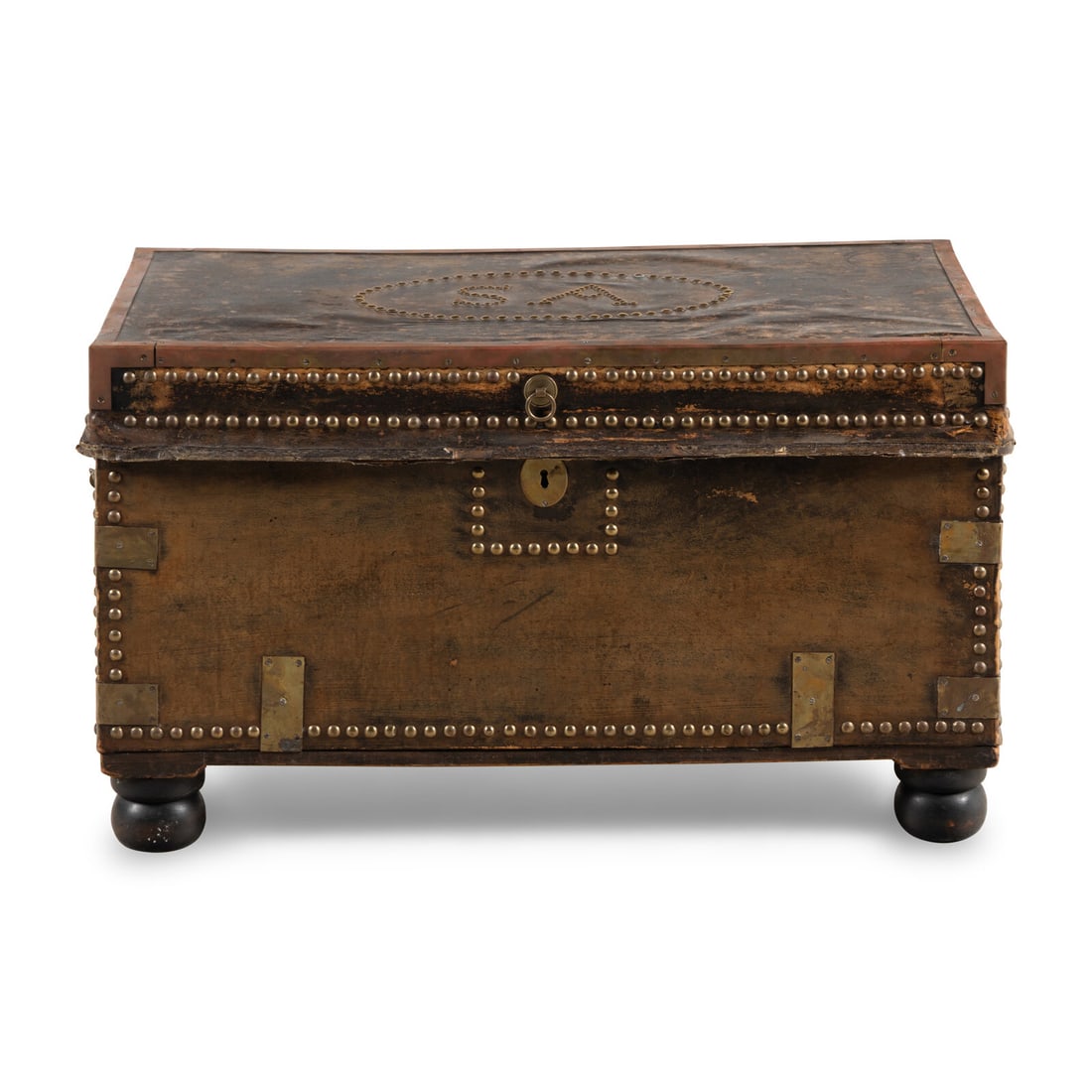 A China Trade Leather-Clad Trunk (1 of 3)