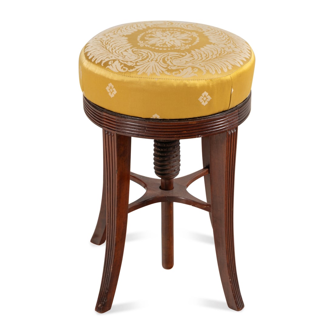 An American Mahogany Piano Stool: An American Mahogany Piano Stool Early 19th Century Height 19 x diameter of top 12 1/2 inches. Property from the Collection of Patricia and Michael Corbett, Kenilworth, Illinois This lot is located in