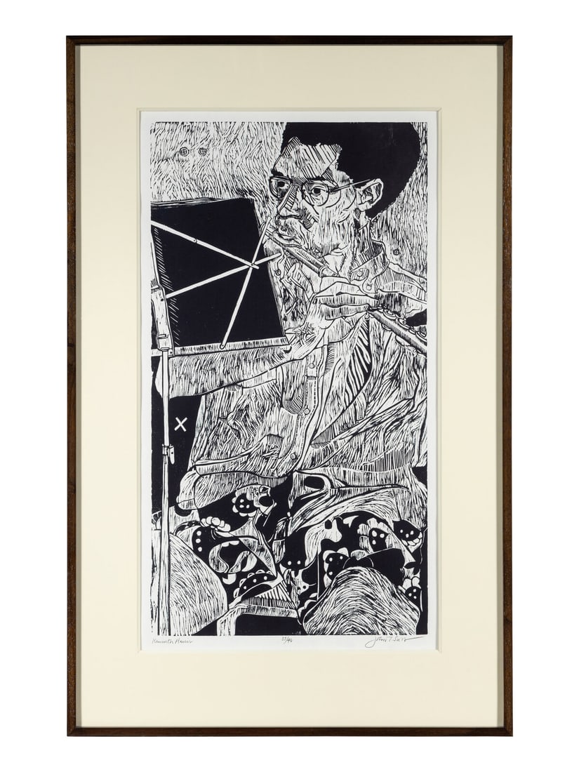 John Scott (American, 1940-2007) Kenneth Harris: John Scott (American, 1940-2007) Kenneth Harris woodcut signed, titled, and numbered 37/40 in pencil 41 x 22 inches. This lot is located in Chicago.