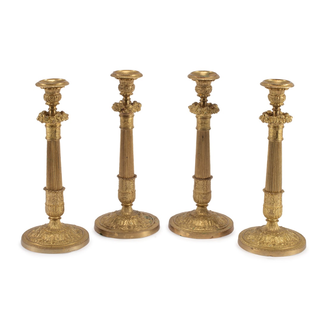 A Set of Four Charles X Style Gilt Bronze Candlesticks (1 of 2)