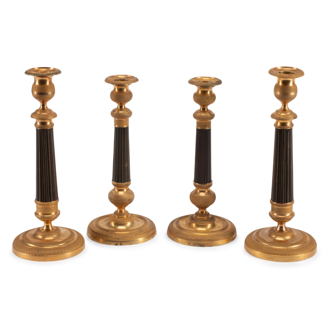 Two Pairs of Empire Style Brass Candlesticks (1 of 2)