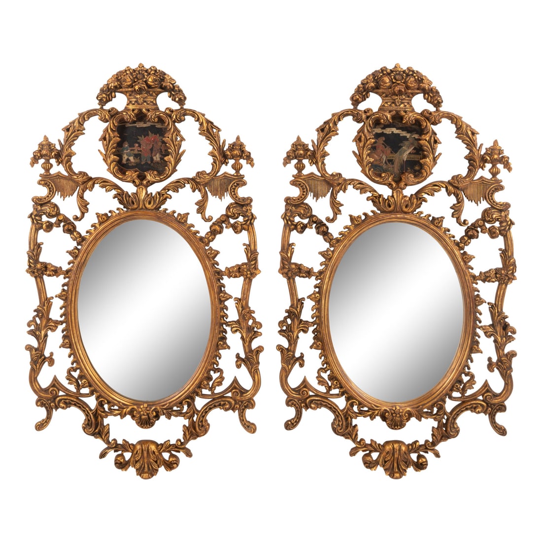 A Pair of Italian Carved Wood and Chinoiserie Decorated Mirrors (1 of 6)