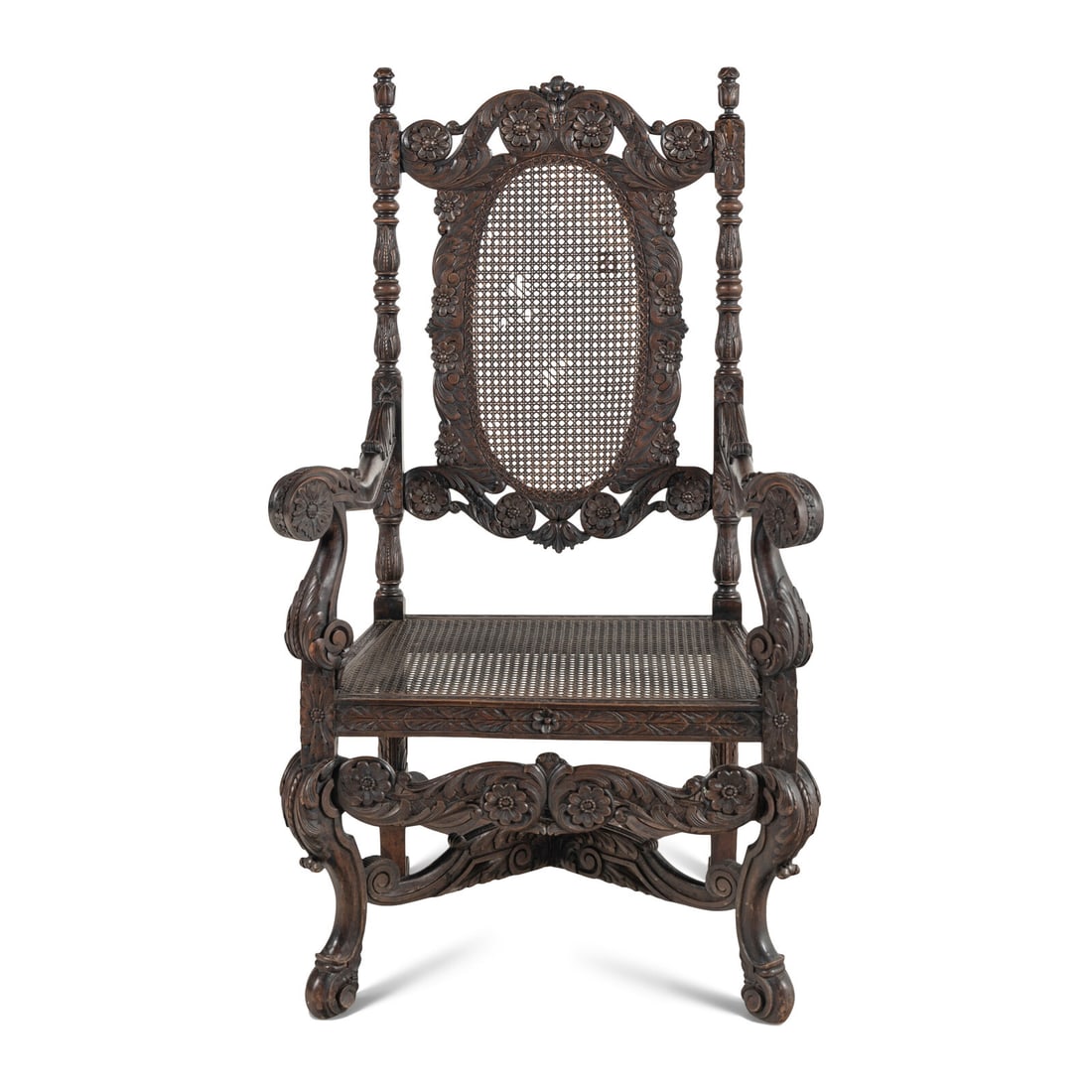 A William and Mary Style Carved Walnut Armchair (1 of 3)