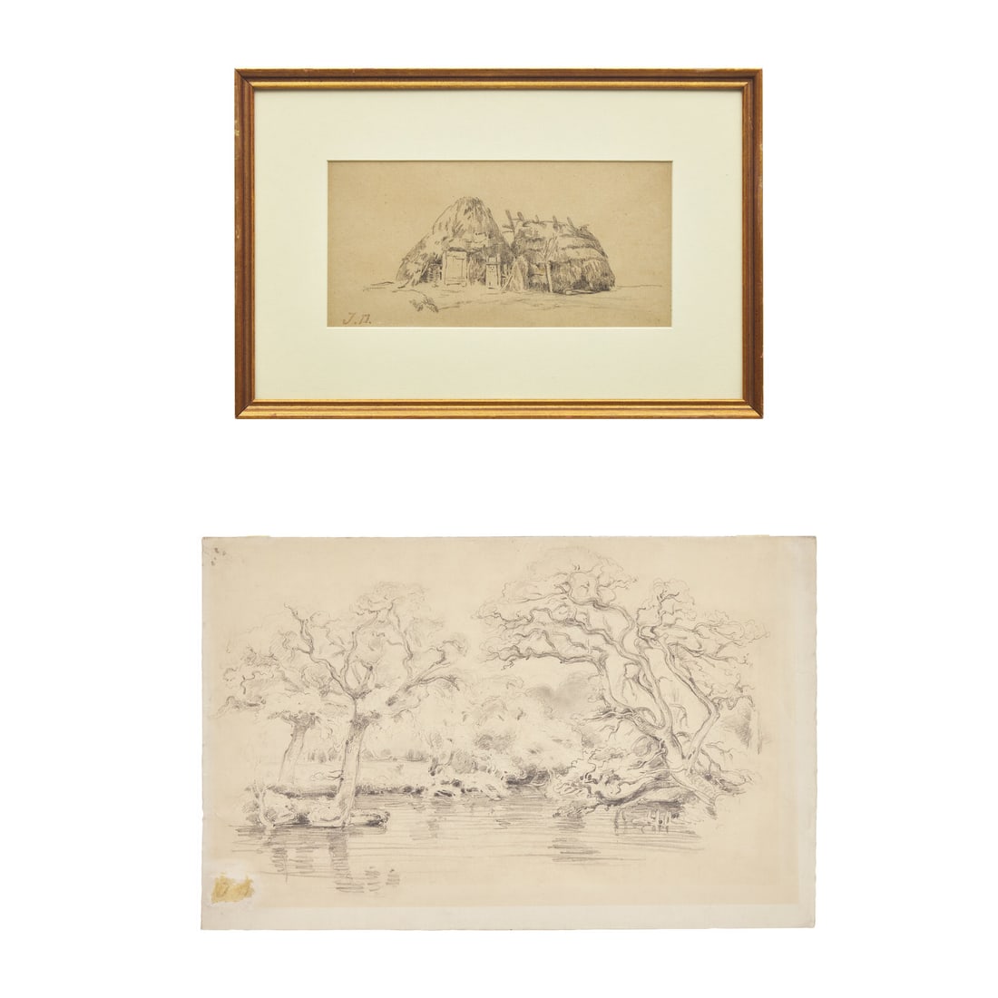 Attributed to Jules DuprÈ (French, 1811-1889) Paysage de ForÍt; Together with Cottages (1 of 7)