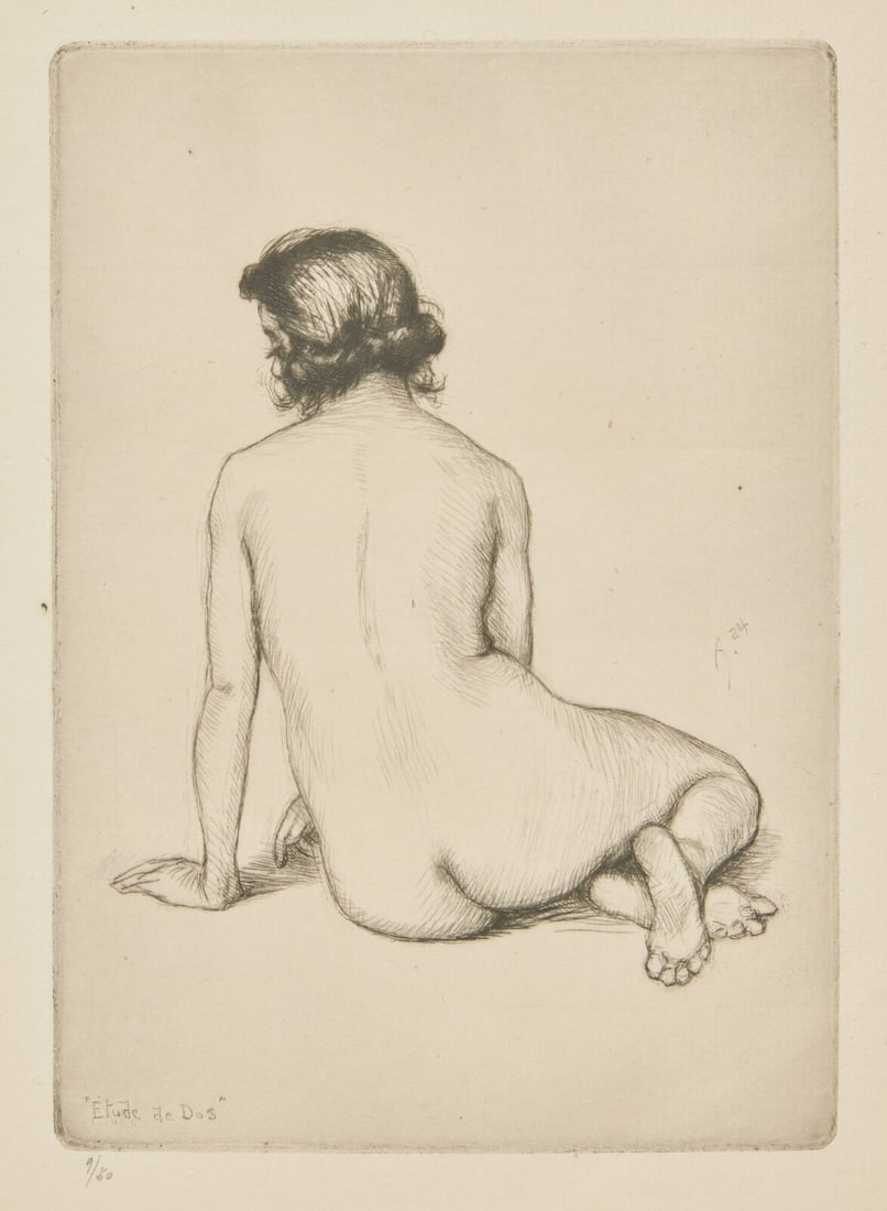 Frank Milton Armington (Canadian, 1876-1941) Etude de Dos, 1924 (1 of 2)