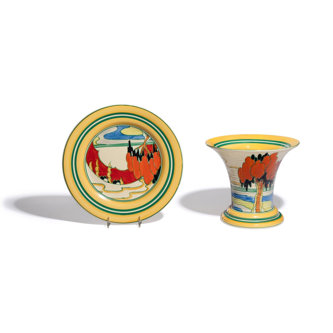 Clarice Cliff (English, 1899Ò1972) Solitude pattern, two pieces (1 of 4)