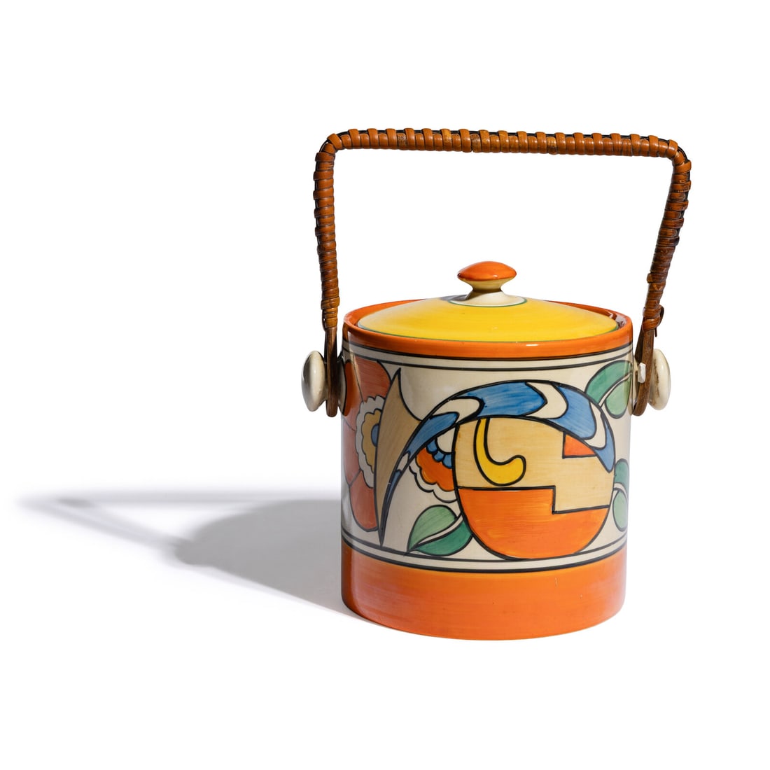 Clarice Cliff (English, 1899-1972) Zap pattern biscuit basket (1 of 4)