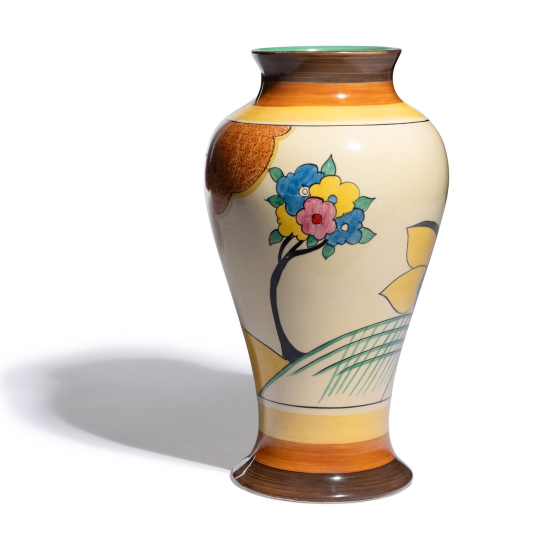Clarice Cliff (English, 1899-1972) Cornwall pattern vase (1 of 5)