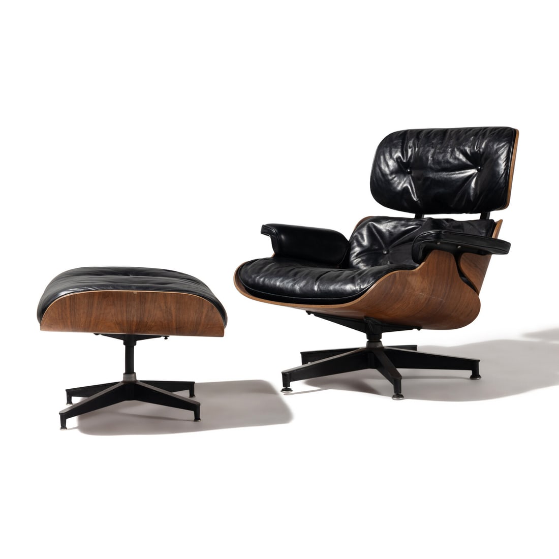 Charles and Ray Eames (American, 1907Ò1978 | 1913Ò1988) Lounge chair and ottoman, model (1 of 2)