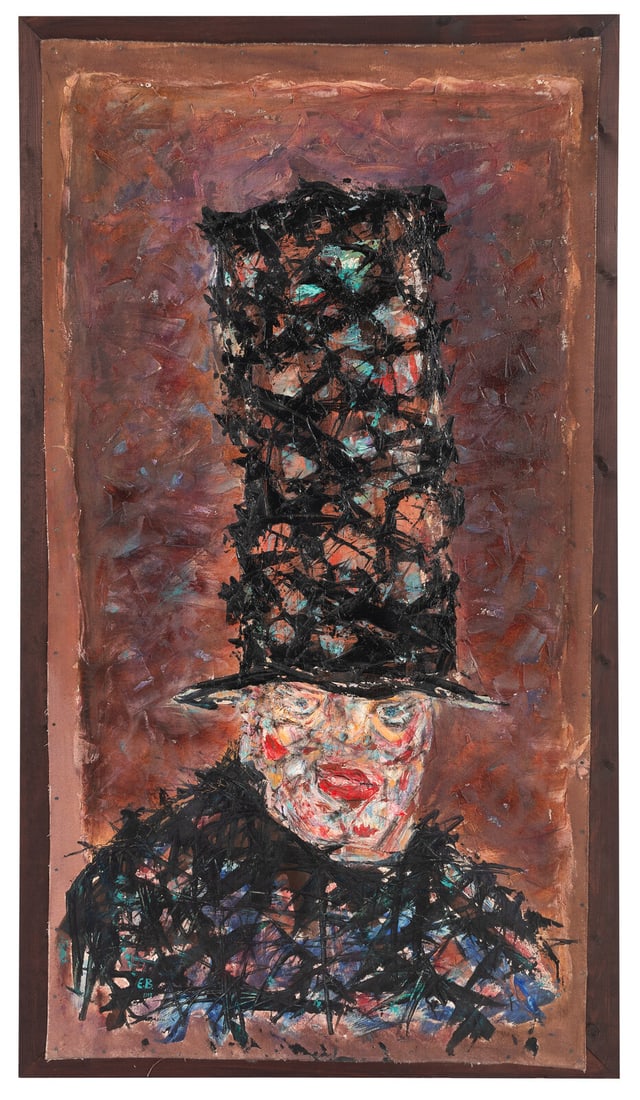 Edward Bekkerman (Russian, b. 1958) Untitled, 1992: Edward Bekkerman (Russian, b. 1958) Untitled, 1992 acrylic, oil and charcoal on canvas initialed E.B. and dated (lower left) 71 1/2 x 37 3/4 inches. This lot is located in Chicago. Provenance Thomas M