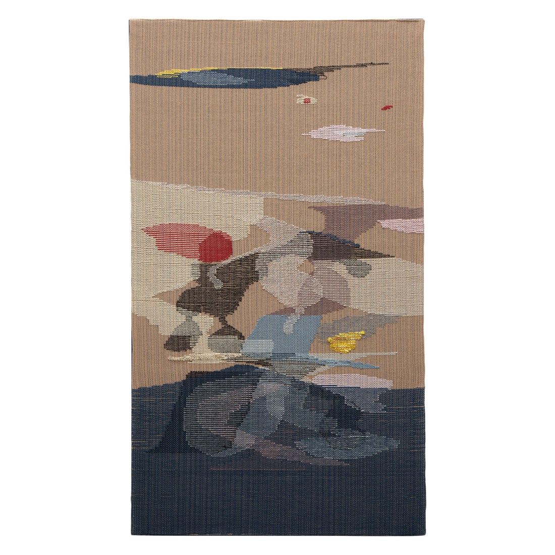 Miranda Fengyuan Zhang (Chinese, b. 1993) A Blue Drifter, 2020: Miranda Fengyuan Zhang (Chinese, b. 1993) A Blue Drifter, 2020 hand woven cotton stamped and dated (verso) 42 x 24 inches. This lot is located in Philadelphia.