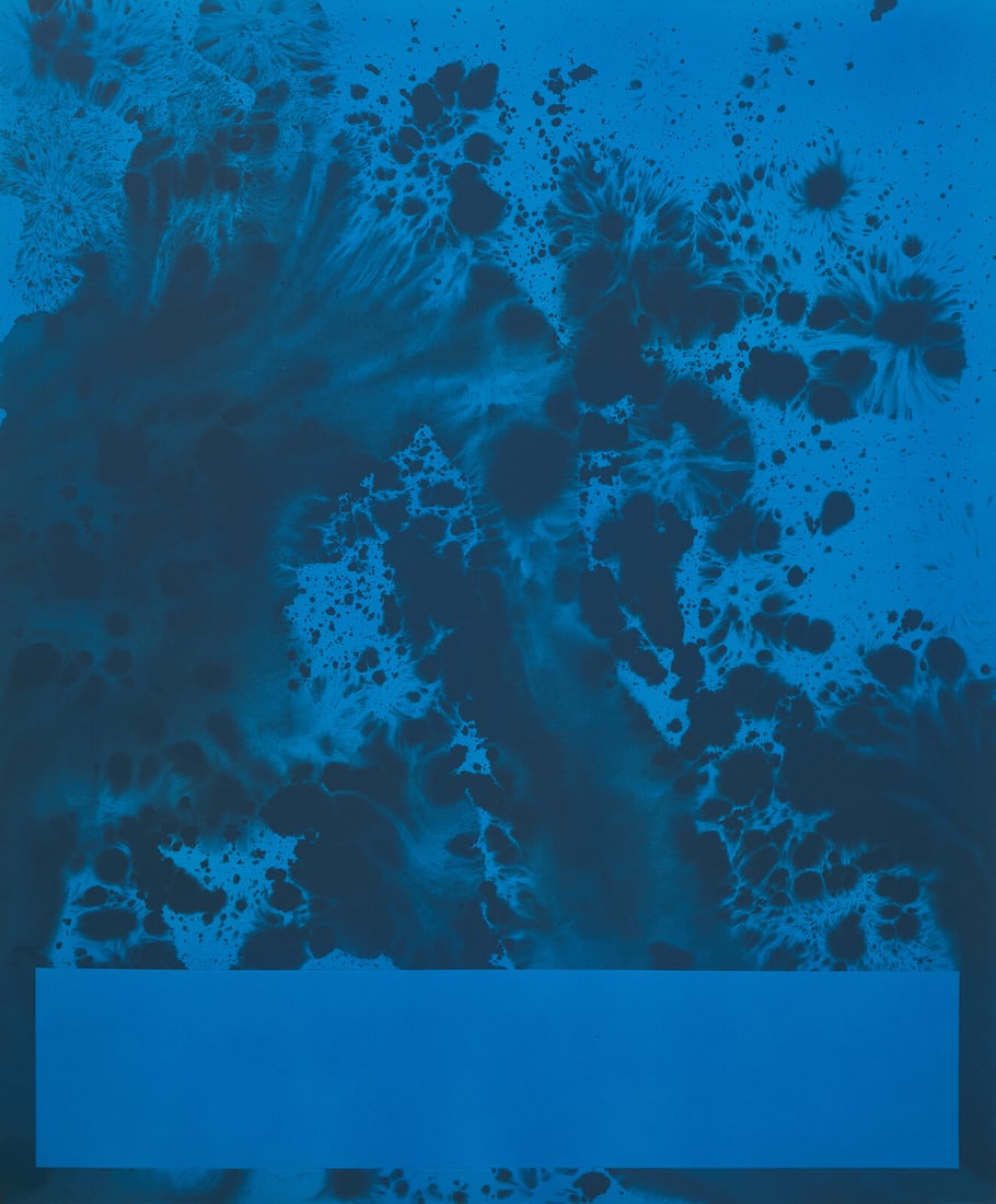 Sayre Gomez (American, b. 1982) Untitled Painting in Cerulean, 2014: Sayre Gomez (American, b. 1982) Untitled Painting in Cerulean, 2014 acrylic on canvas 60 x 50 inches. This lot is located in Philadelphia. Provenance Brand New Gallery, Milan