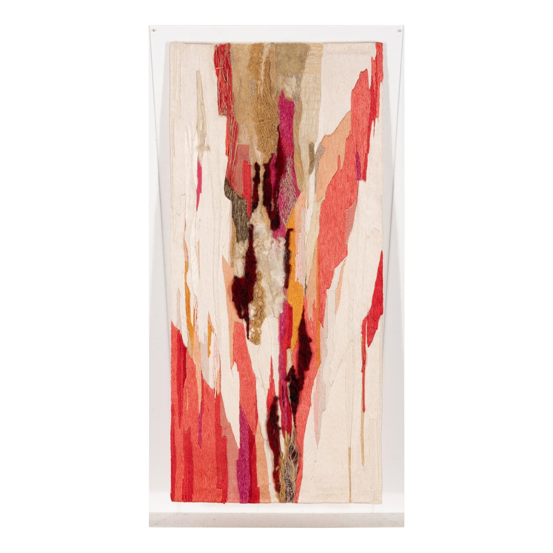Lissy Funk (German, 1909Ò2005) Untitled, 1986: Lissy Funk (German, 1909Ò2005) Untitled, 1986 natural fibers, Plexi sheet embroidered signature Lissy Funk and dated (lower right); signed and illegibly titled (verso) 35 1/4 x 16 1/4 inches. Pro