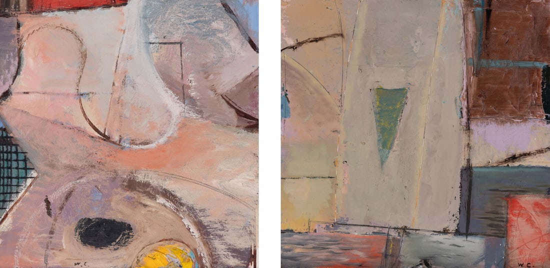 William Conger (American, b. 1937) Lakeview Suite #26 and #67 (two works), 1990 and 1993-4: William Conger (American, b. 1937) Lakeview Suite #26 and #67 (two works), 1990 and 1993-4 oil on wood panel each signed W.C. (lower edges); signed and dated (verso) Each: 11 7/8 x 11 3/4 inches. This