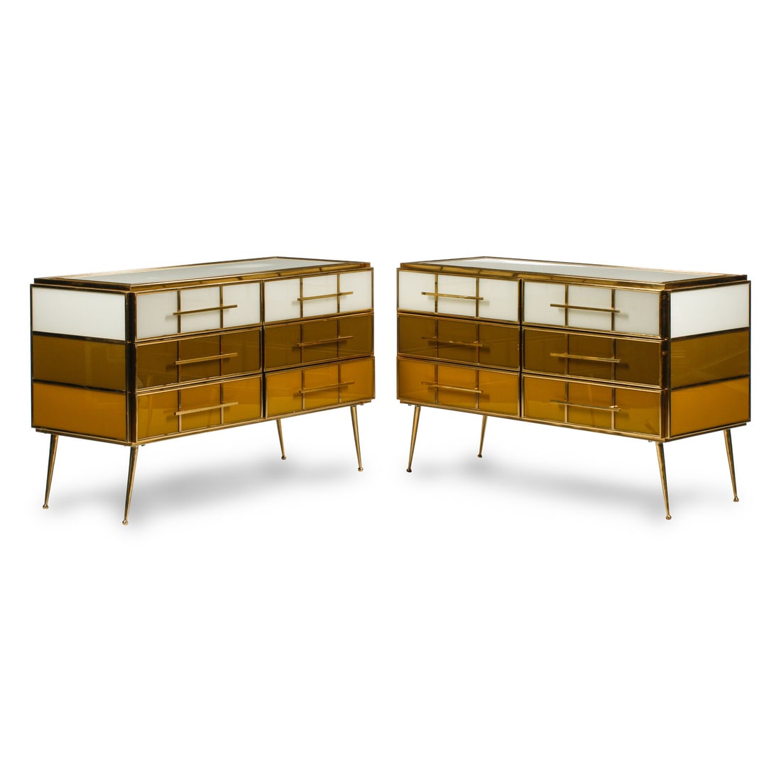 Italian Modernist 20th Century Pair of Chests of Drawers, c. 1980 (1 of 3)