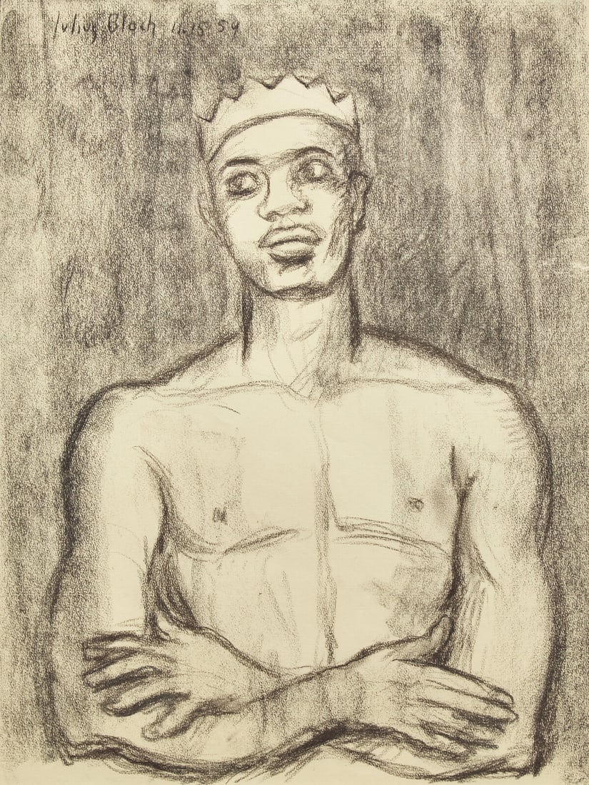 Julius Bloch (American, 1888-1966) Study for Clown King, 1959 (1 of 3)