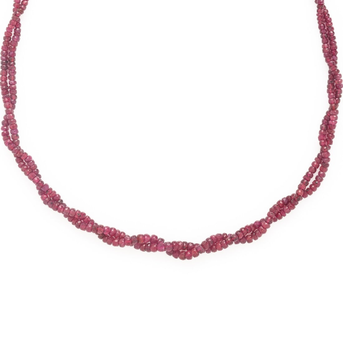Mughal-Style Composite Ruby Bead Slide Necklace - 2