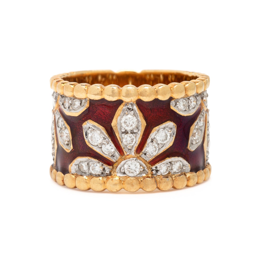 Yanes, Diamond, Enamel, and Yellow Gold Ring (1 of 3)