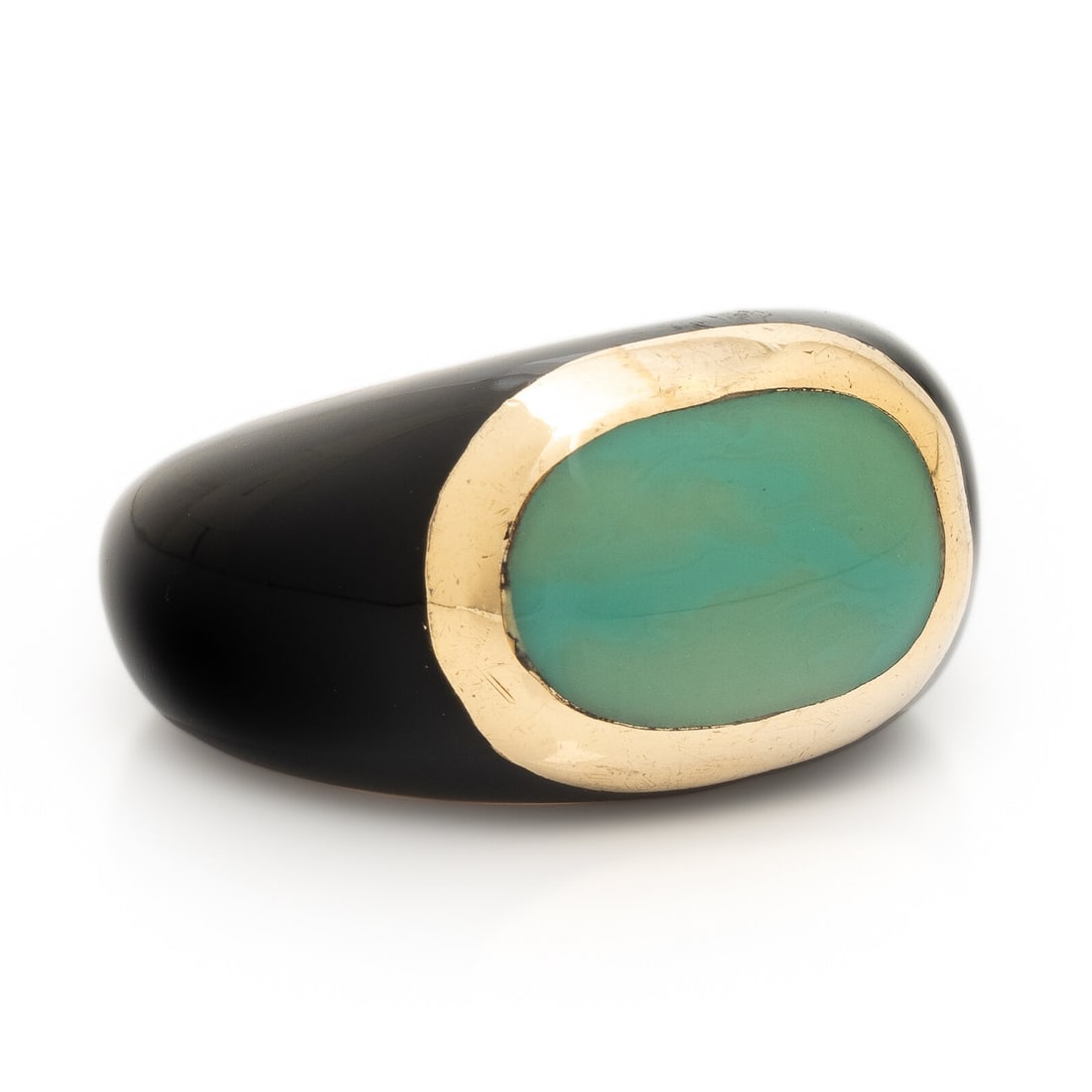 Fidia Gioielli, Yellow Gold and Onyx Ring (1 of 3)