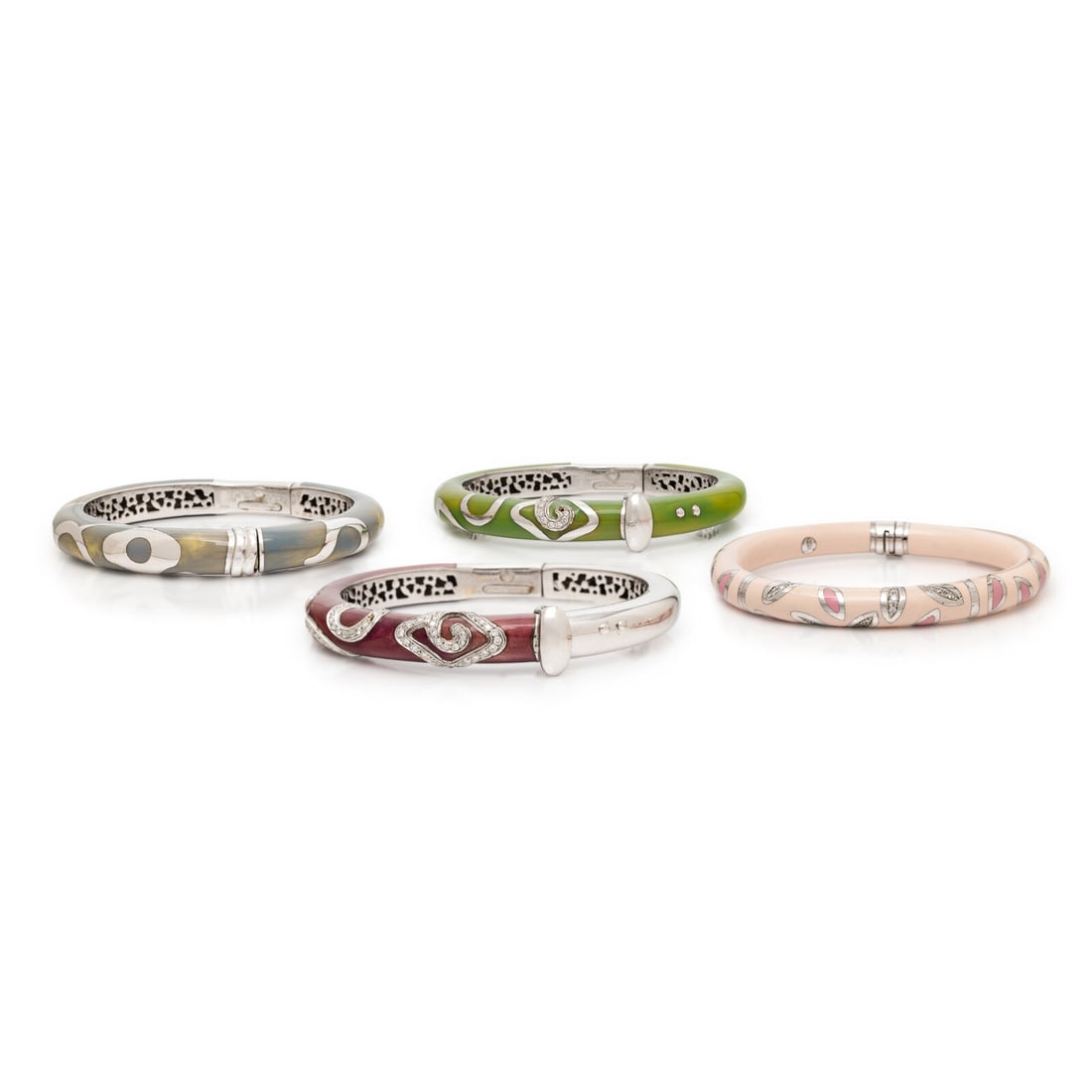 La Nouvelle Bague, Collection of Four Enamel and Diamond Bangles (1 of 5)