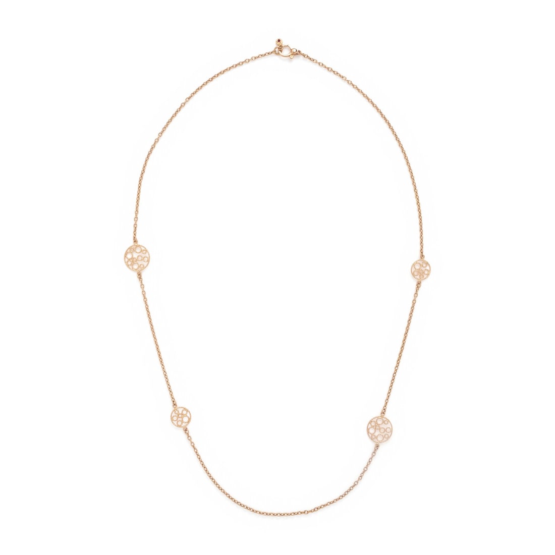 Roberto Coin, 'Bollicine', Rose Gold Necklace: Roberto Coin, 'Bollicine', Rose Gold Necklace 18 karat rose gold. 27 5/8 inches long. Stamp: (Roberto Coin maker's mark) 18K ITALY (Italian maker's mark) 750. Gross weight: 5.30 dwt. Property from a N