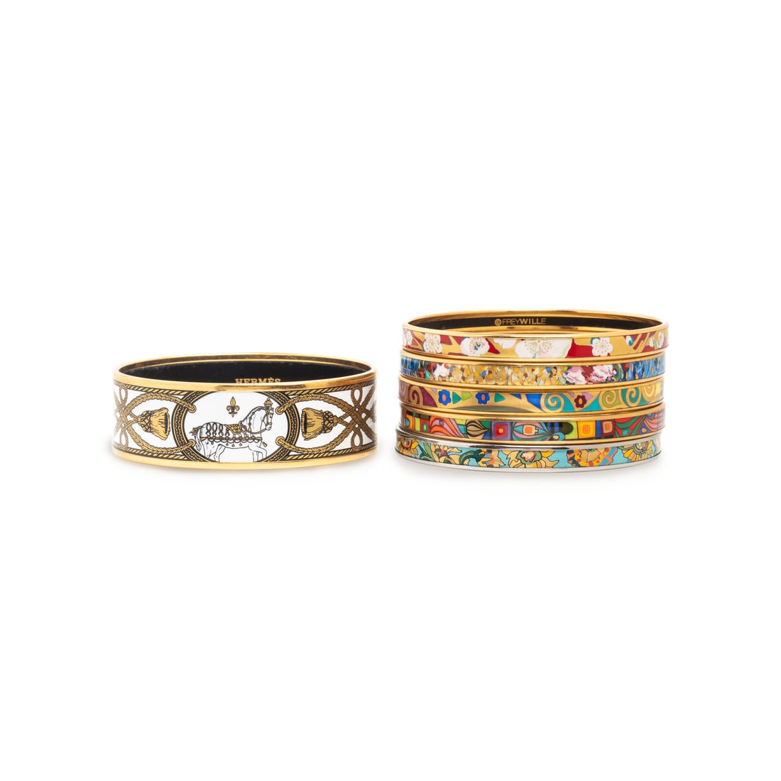 Collection of Bangle Bracelets including one by Hermès (1 of 8)
